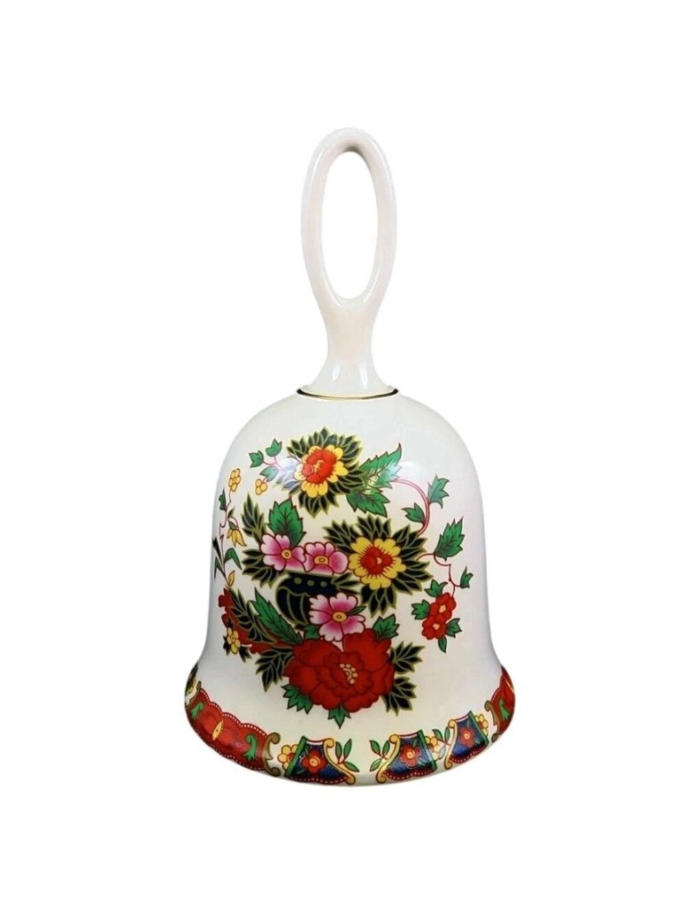 Sadler Porcelain Bell – Chinoiserie Floral Vintage 1970s Made in England